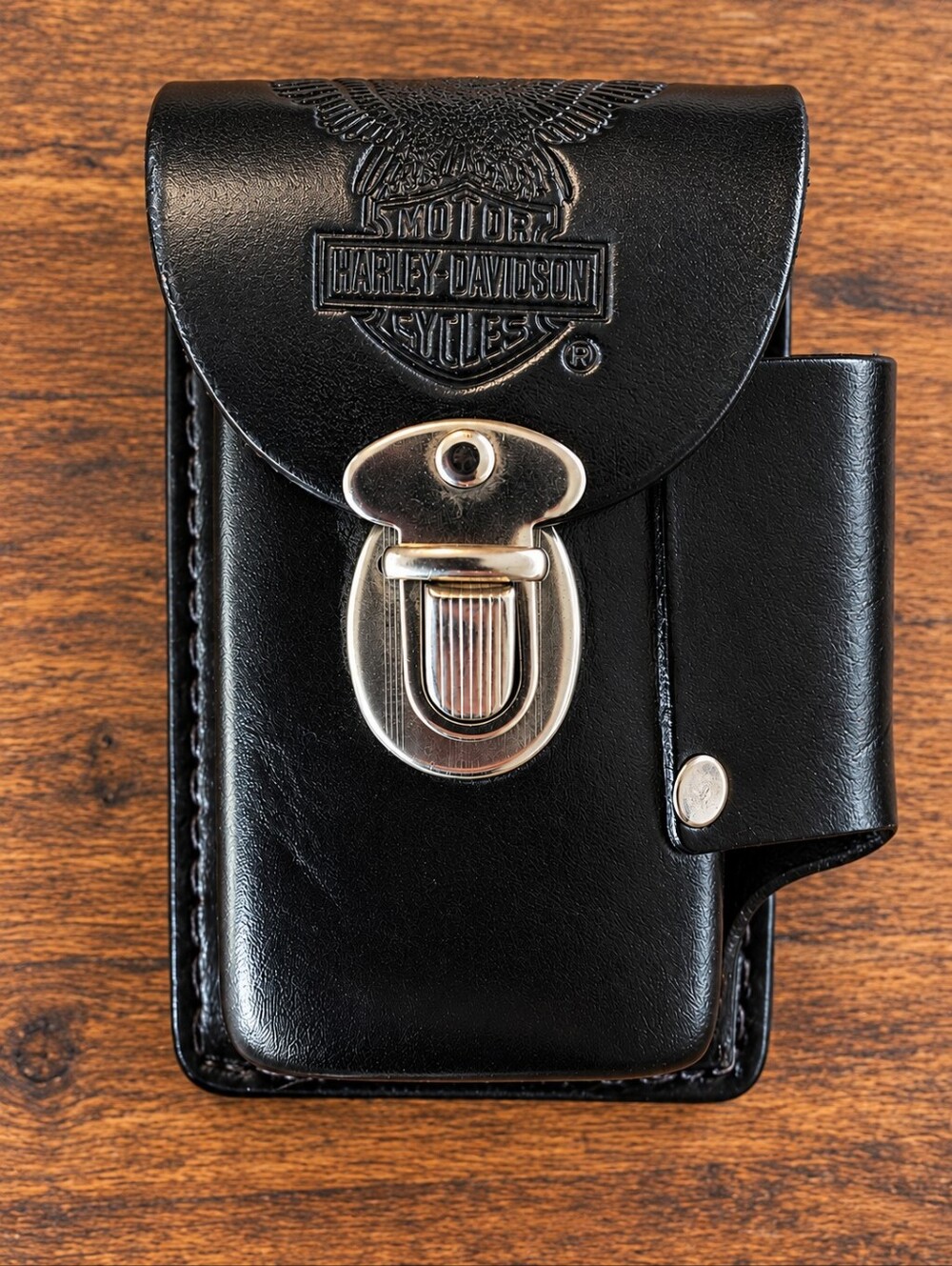 Harley-Davidson Black Leather Cigarette/Lighter Holder For Belt Vintage